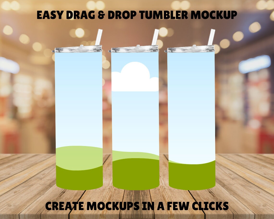 20 OZ Skinny Tumbler Mockup, Editable Tumbler Mockup, Tumbler Canva Template, Sublimation Mockup, Drag and Drop Template, Canva Frame Mockup
