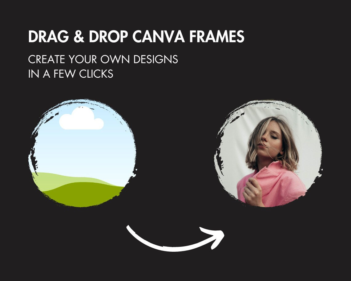 Fill Your Own Paint Splash Canva Frames, Paint Splatter Canva Frames, Drag and Drop Canva Frames Bundle, Editable Abstract Pattern Templates