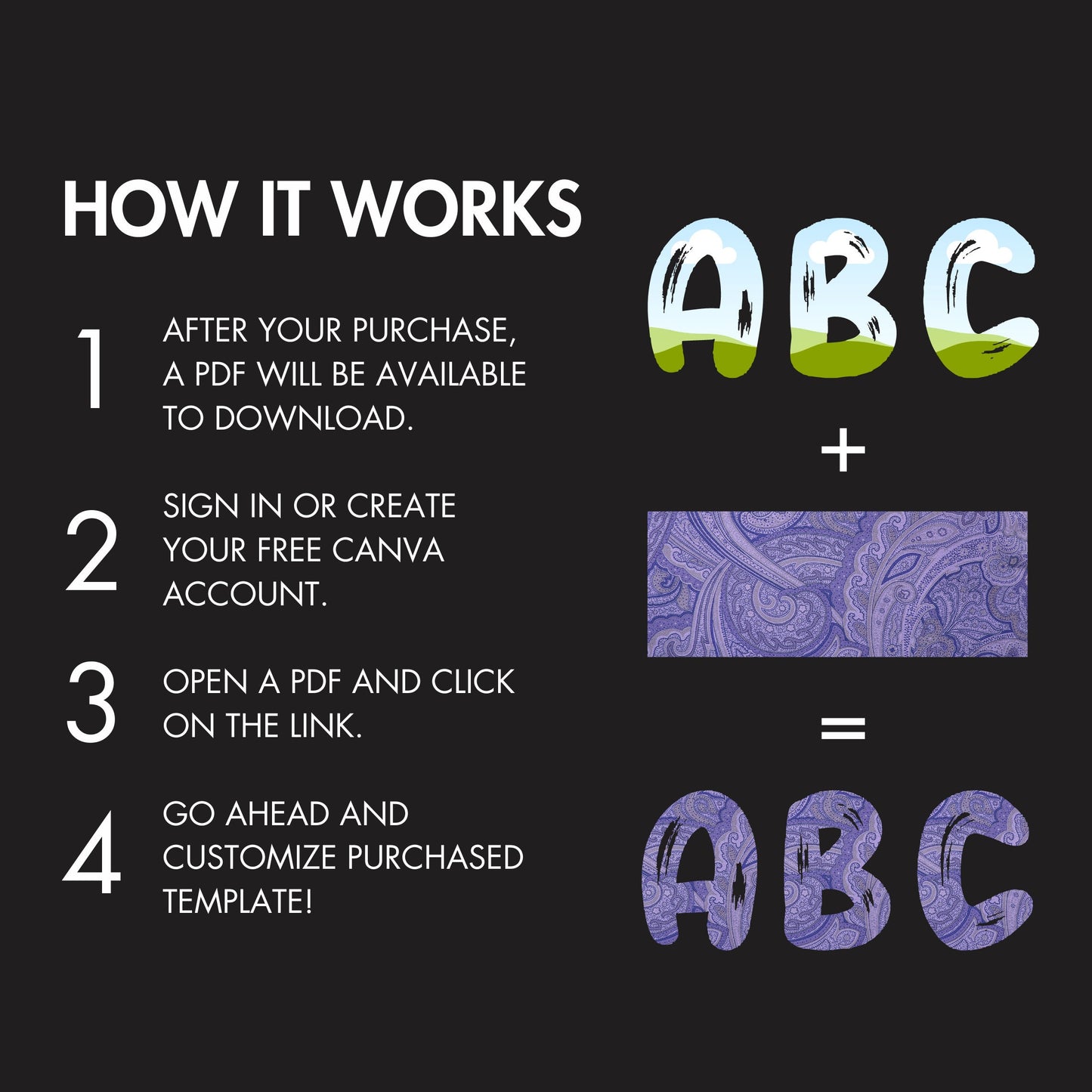 Fill Your Own Doodle Letters on Canva, Horror Alphabet, Canva Frames Bundle, Drag and Drop, Editable Canva Template, Halloween Letters PNG