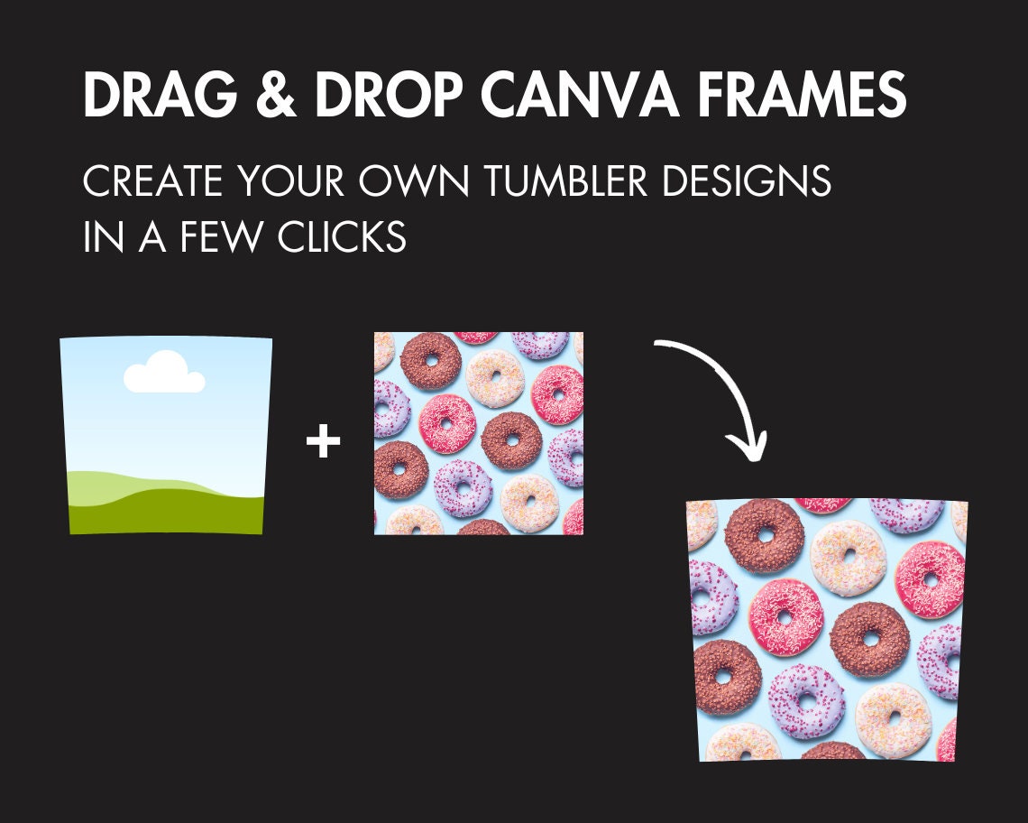 Skinny Tumbler Canva Frames, 20 & 30 OZ Skinny Tumbler Canva Template, Full Tumbler Wrap, Editable Drag Drop Templates, Canva Tumbler Mockup