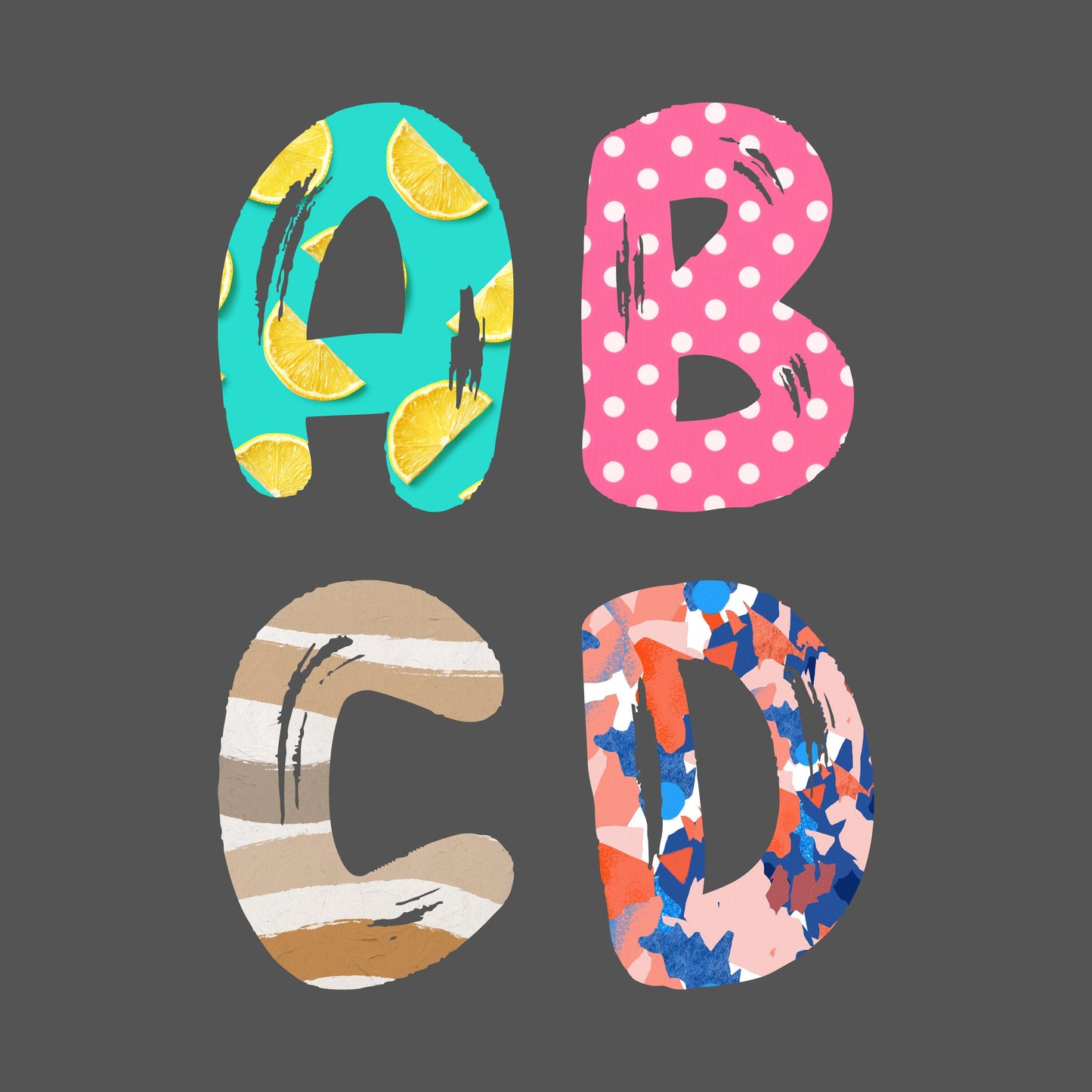 Fill Your Own Doodle Letters on Canva, Horror Alphabet, Canva Frames Bundle, Drag and Drop, Editable Canva Template, Halloween Letters PNG