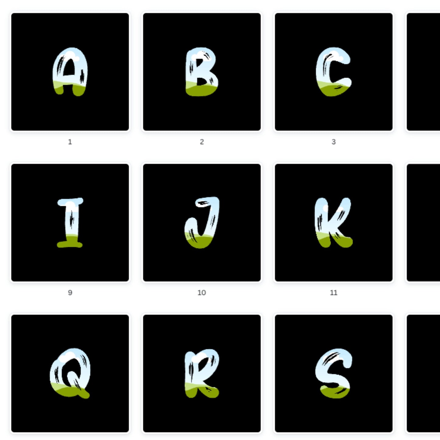 Fill Your Own Doodle Letters on Canva, Horror Alphabet, Canva Frames Bundle, Drag and Drop, Editable Canva Template, Halloween Letters PNG