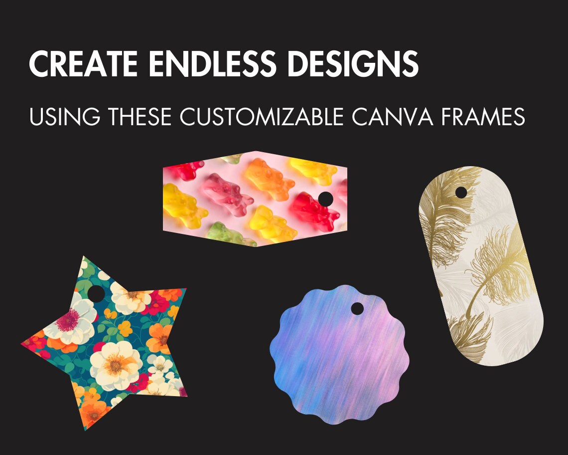 Design Your Own Tag on Canva, Editable Gift Tag Template, Tag Canva Frames Bundle, Price Tag Drag and Drop Canva Frames, Tag Silhouettes