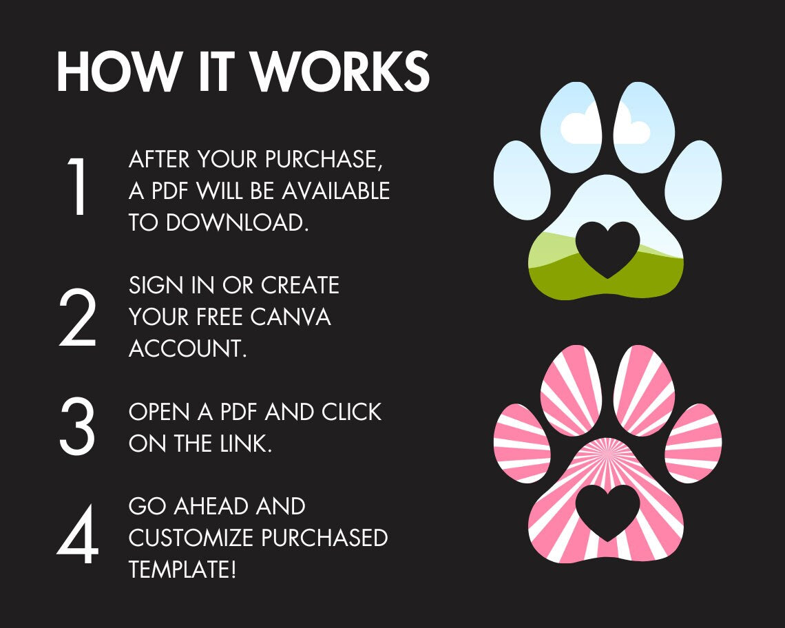 Design Your Own Paw Print Canva Frames, Paw Canva Template, Drag and Drop Canva Frames, Paw Mockup, Editable Canva Paw, Sublimation Design