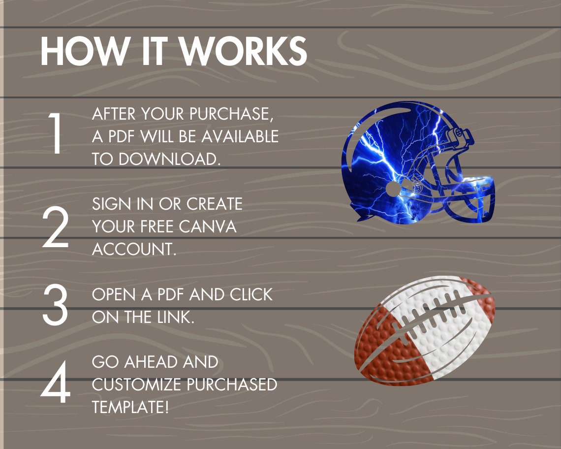 Design Your Own American Football Frames on Canva, American Football Canva Frames Bundle, Sports Canva Editable Templates, Drag and Drop