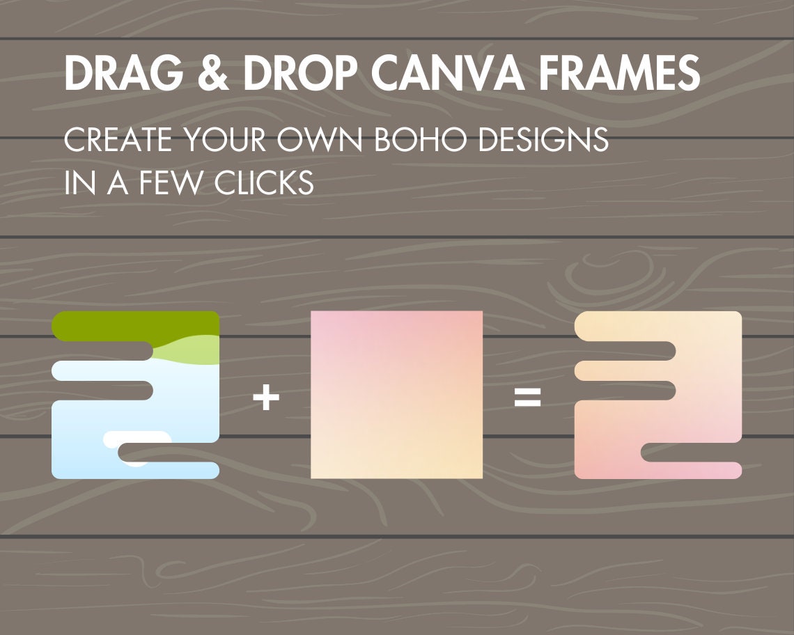 Design Your Own Abstract Shapes on Canva, Boho Canva Templates, Mid Century Canva Frames Bundle, Drag and Drop, Mid Century Modern