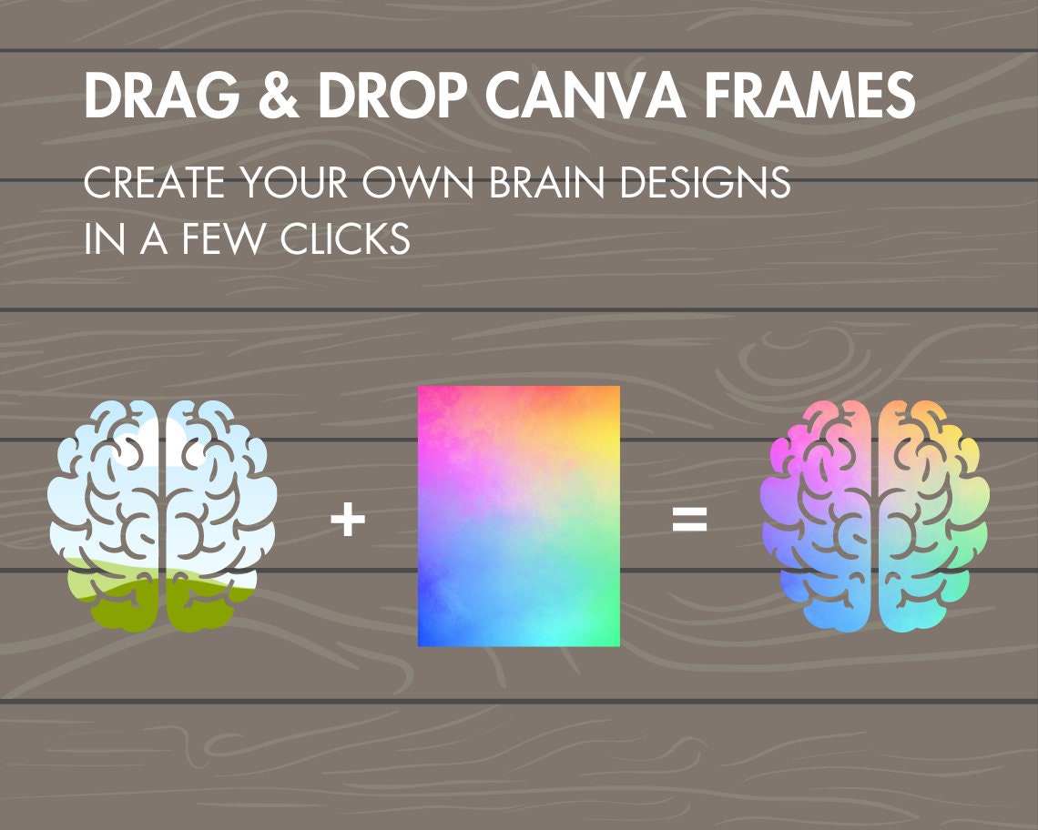 Design Your Own Brain Canva Frames, Human Brain Canva Templates, Drag and Drop, Medical Silhouette, Mental Health Clipart, Anatomy Canva