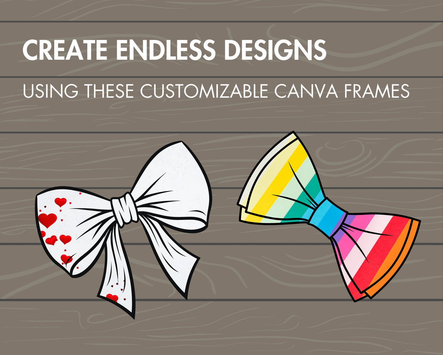 ribbon bow canva frames