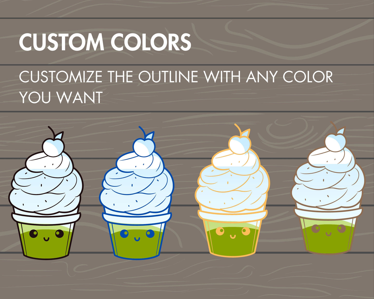 Design Your Own Ice Cream on Canva, Editable Ice Cream Template, Drag and Drop PNG, Canva Frames Bundle, Ice Cream Silhouette, Canva Sticker
