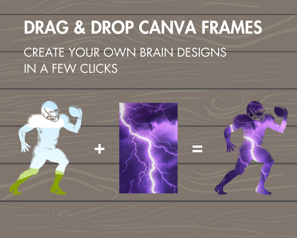 Design Your Own American Football Frames on Canva, American Football Canva Frames Bundle, Sports Canva Editable Templates, Drag and Drop