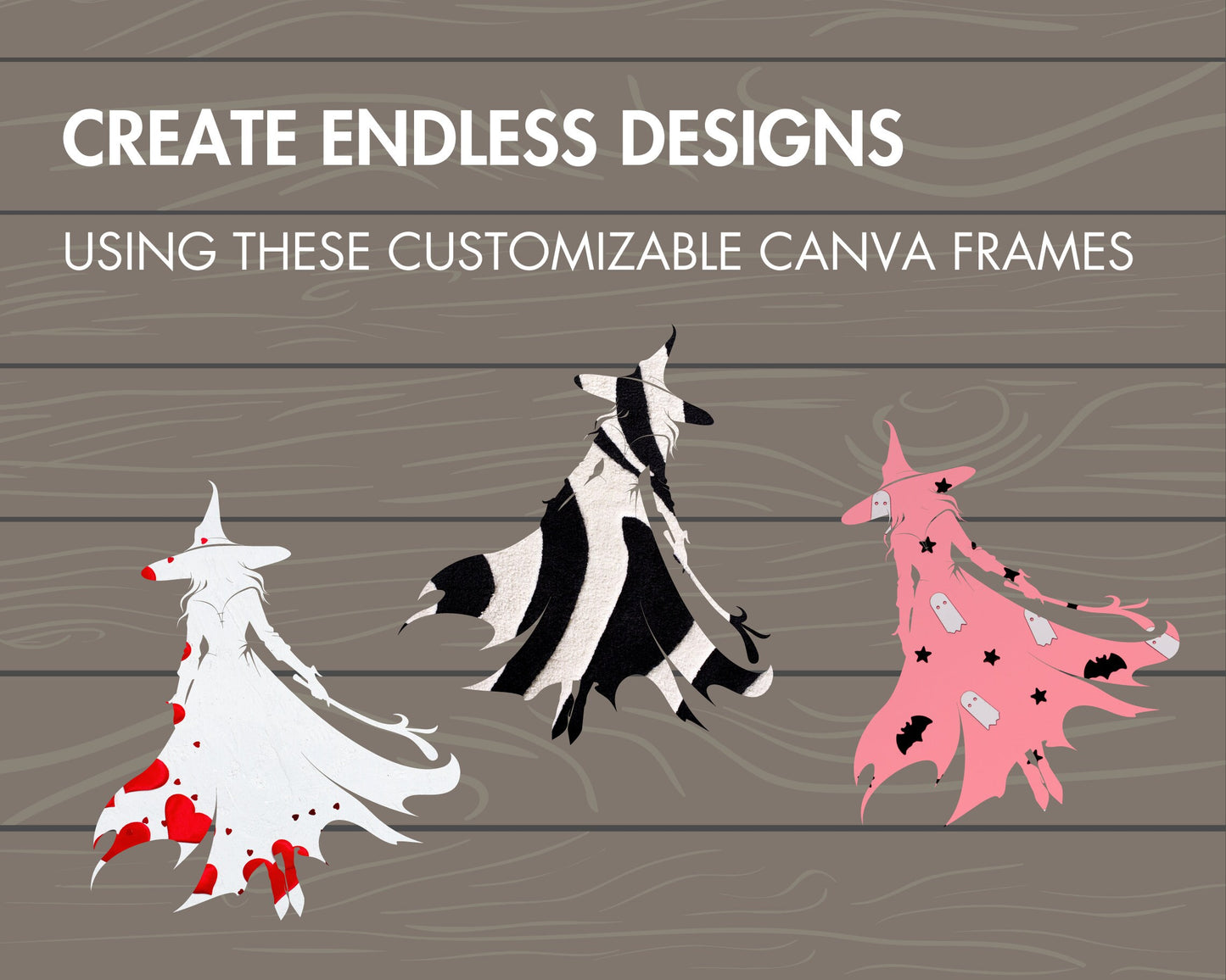 Halloween witch canva frames