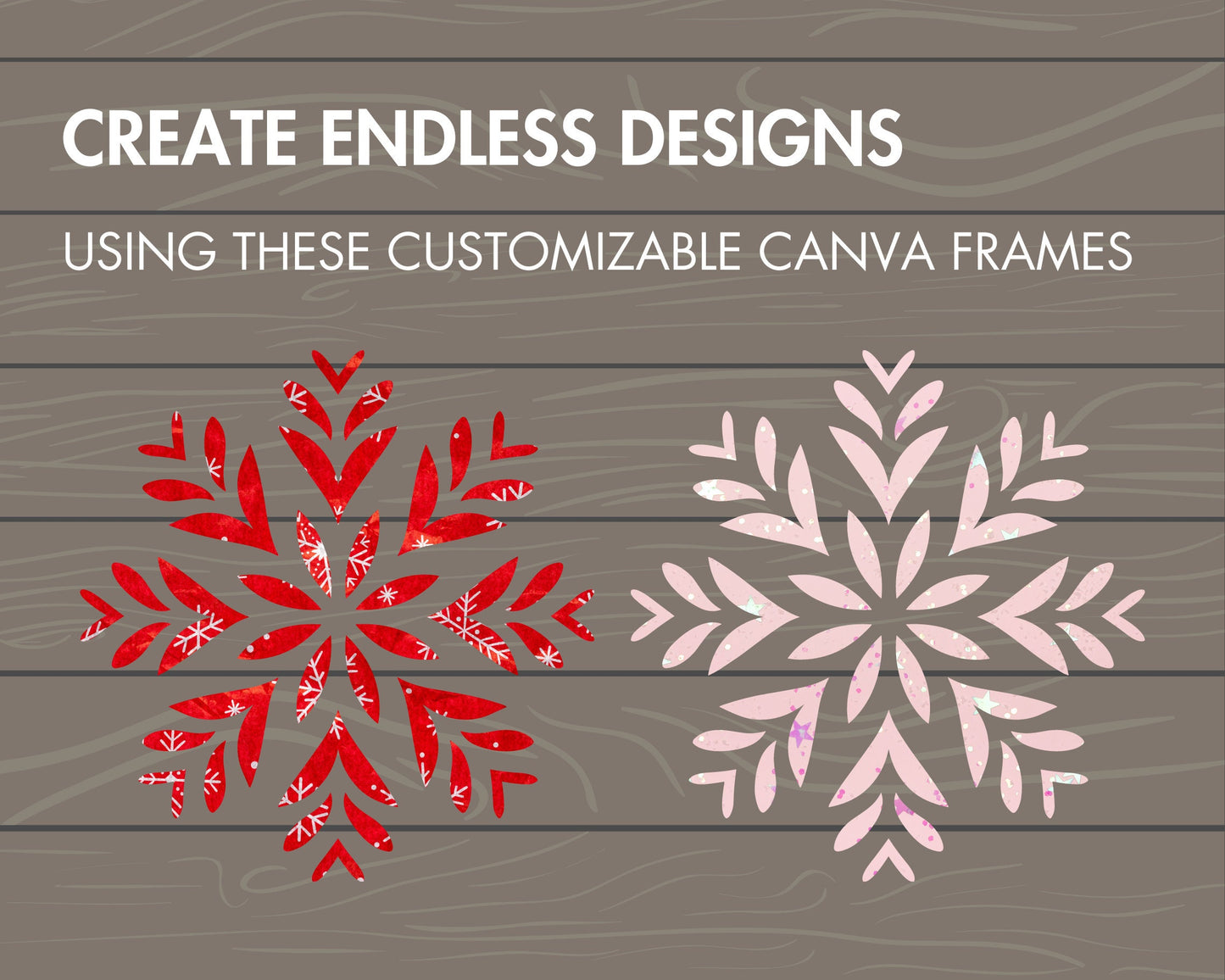 Christmas Snowflakes Canva Frames