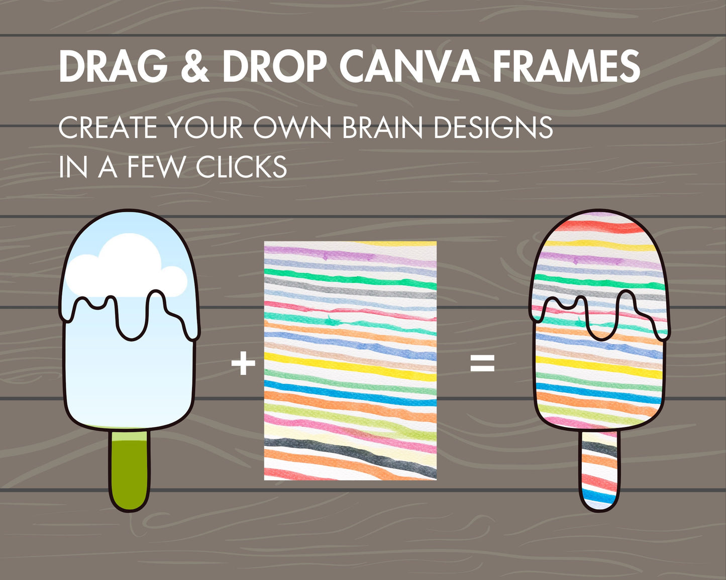 Design Your Own Ice Cream on Canva, Editable Ice Cream Template, Drag and Drop PNG, Canva Frames Bundle, Ice Cream Silhouette, Canva Sticker