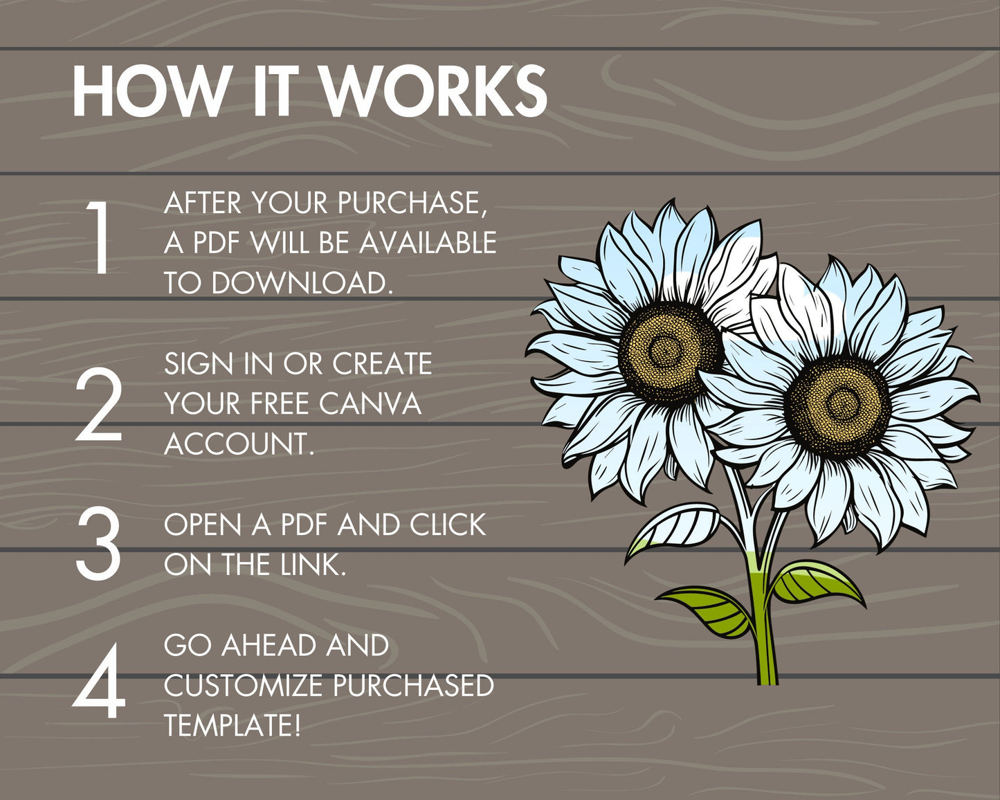 Design Your Own Sunflower Canva Frames, Sunflower Template, Drag and Drop Canva Frames Bundle, Sunflower Clipart, Flower Canva Stickers