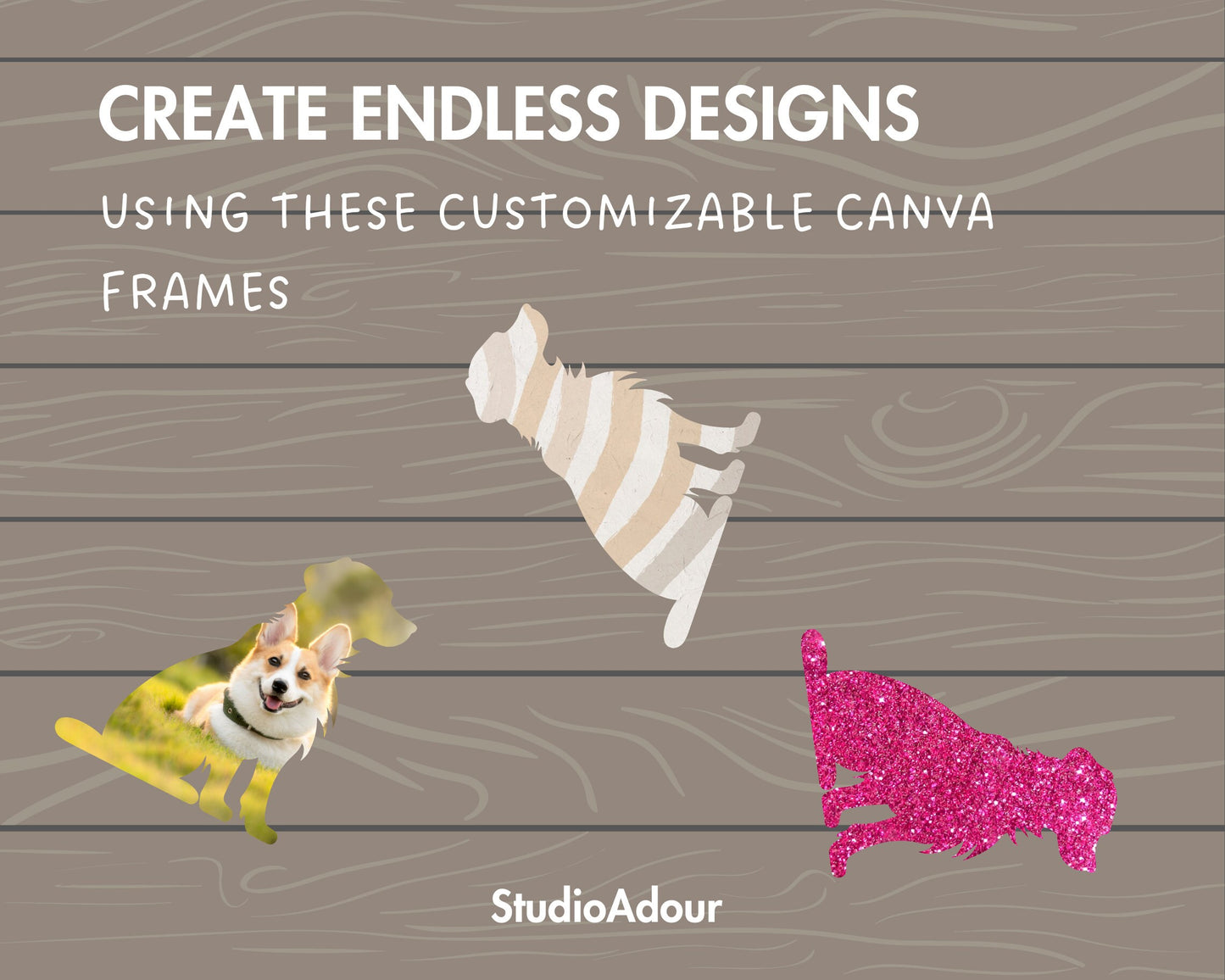 Design Your Own Farmhouse Canva Frames Bundle, Farm Canva Templates, Farm Animals Silhouette, Drag and Drop, Farm Animal Clipart, Truck Barn