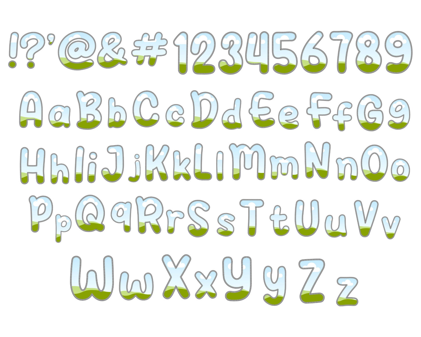 Digital Stitch Doodle Letter PNG, Faux Embroidery Applique Letters and Numbers, Drag and Drop, Canva Frames Bundle, DIY Letters Frames Canva