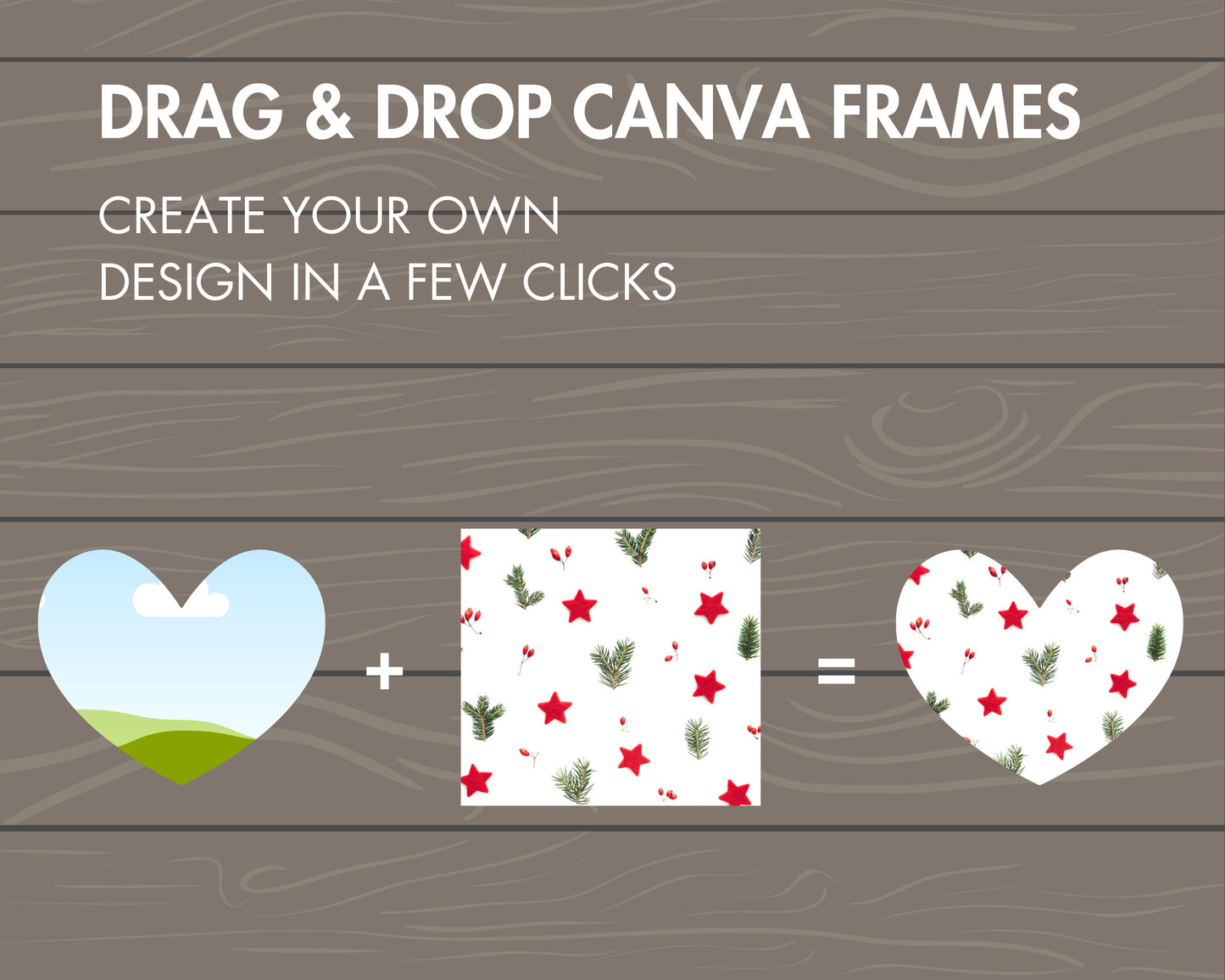 Design Your Own Heart on Canva, Heart Love Canva Template, Easy Drag and Drop Editable Canva Frames, Heart Bundle, Valentine's Day PNG