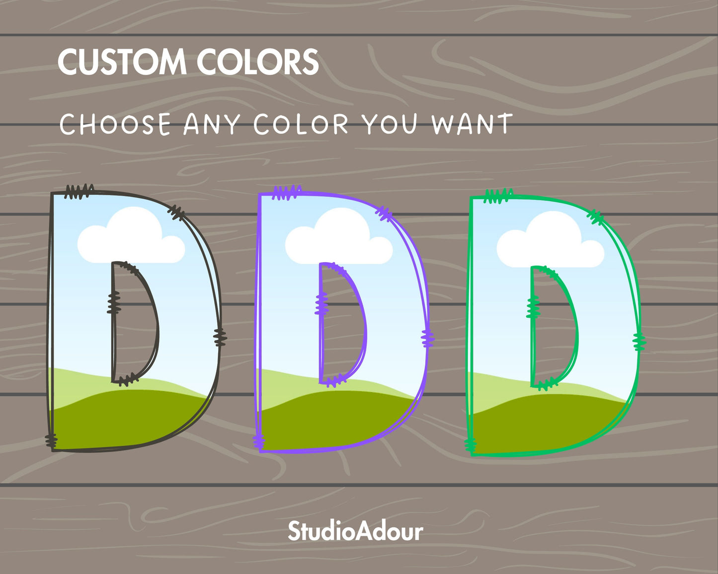Design Your Own Uppercase Doodle Letters on Canva, Uppercase Doodle Letters Canva Template, Drag and Drop, Editable Canva Doodle Alphabet