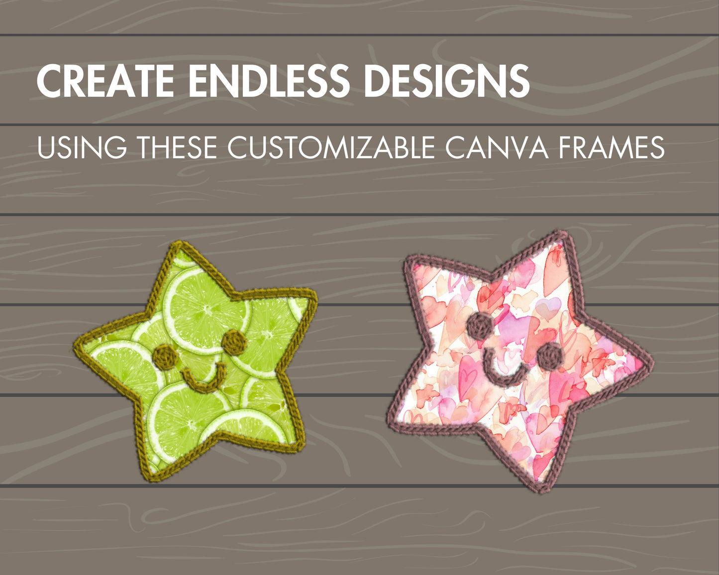 Design Your Own Christmas Canva Frames, Christmas Template, Faux embroidery Christmas Designs, Drag and Drop, Xmas Tree Santa Deer PNG