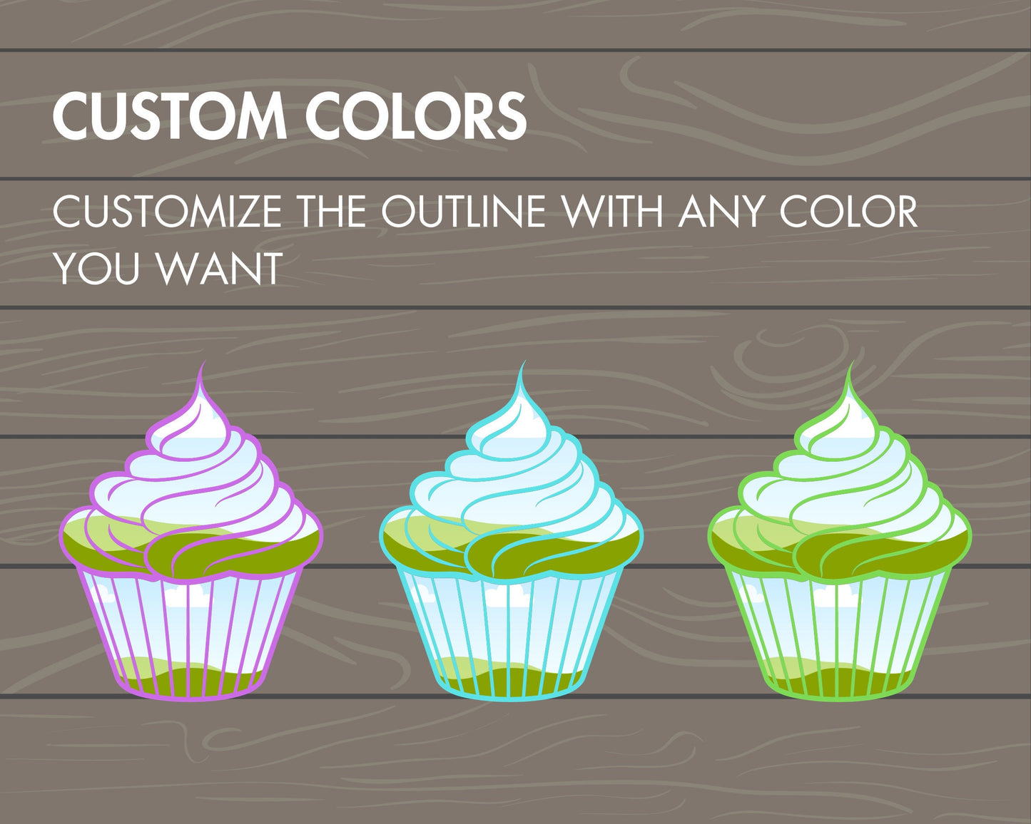 Design Your Own Cupcakes, Cupcake Canva Template, Drag and Drop Cupcake Canva Frames, Cupcake Clipart, Commercial Use, Editable Cupcake PNG