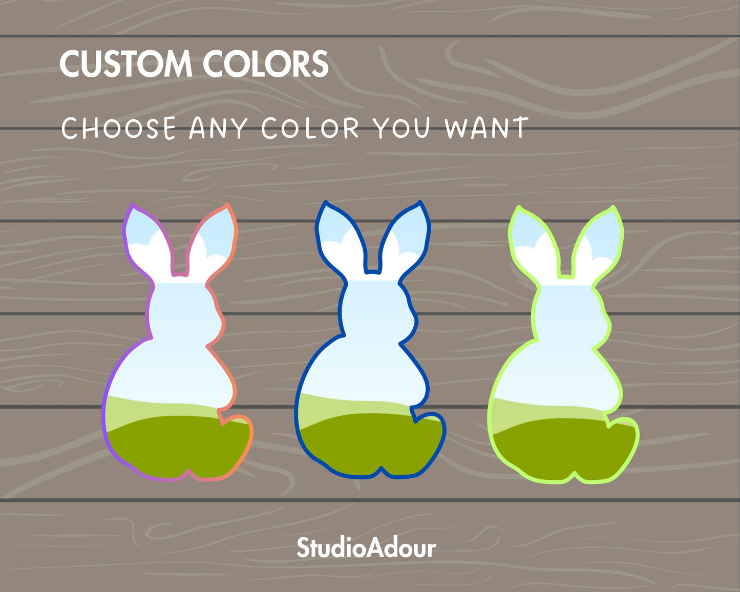 Design Your Own Bunny Canva Frames, Rabbit Silhouette, Canva Frames Bundle, Drag and Drop Photo, Bunny Sticker, Easter Bunny, Bunny Clipart