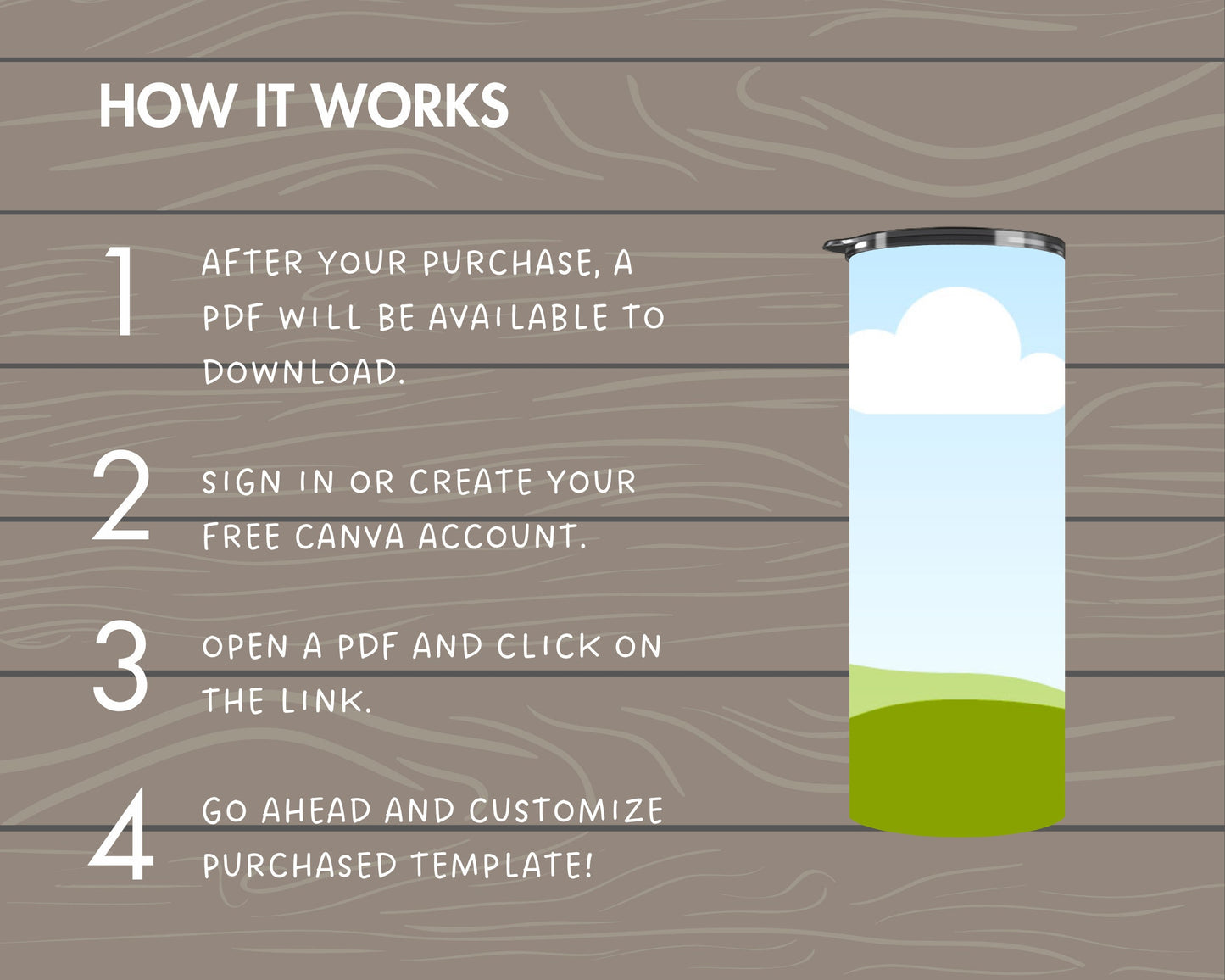 20oz Rotating Skinny Tumbler Canva Mockup, Editable Animated Skinny Tumbler Canva Template, Easy Drag and Drop Photo, Full Wrap Tumbler
