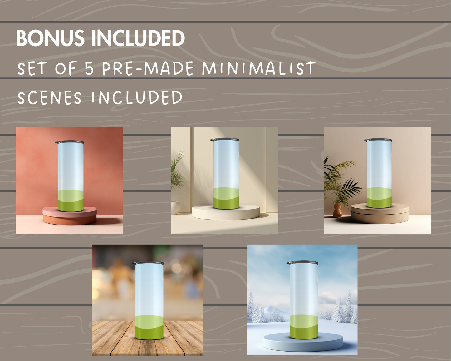 20oz Rotating Skinny Tumbler Canva Mockup, Editable Animated Skinny Tumbler Canva Template, Easy Drag and Drop Photo, Full Wrap Tumbler