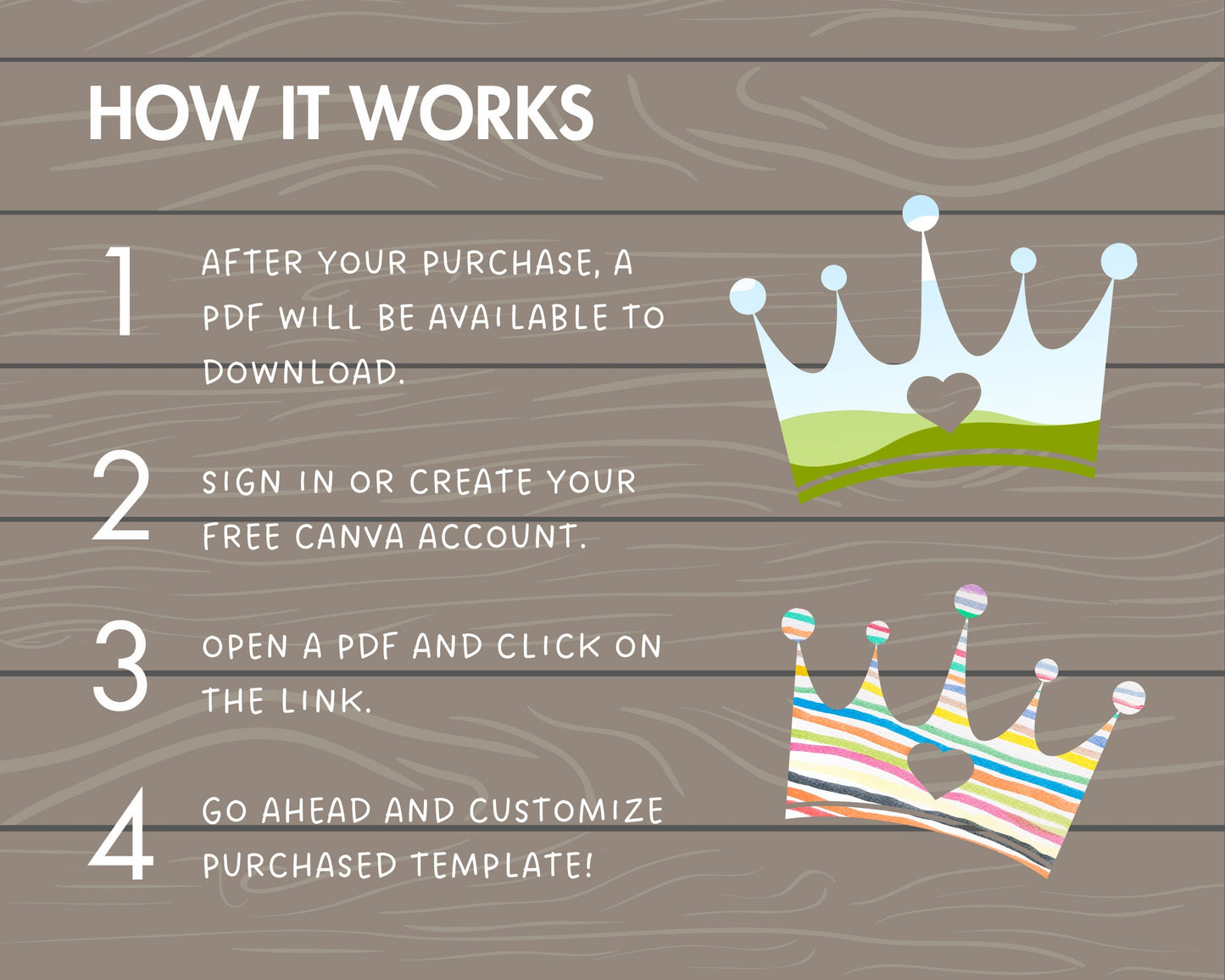 Design Your Own Crown on Canva, Canva Frame Bundle, Royal Crown Canva Template, Drag and Drop Photo, Princess Crown Silhouette, Clipart