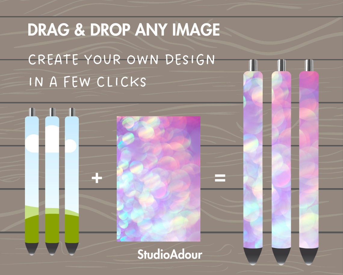 Small Pen Bundle, 1.5 x 4.75 Full Pen Wrap, Epoxy Pen Canva Mockup, Editable Pen Template, Drag and Drop, DIY Sublimation Pen, Canva Frames