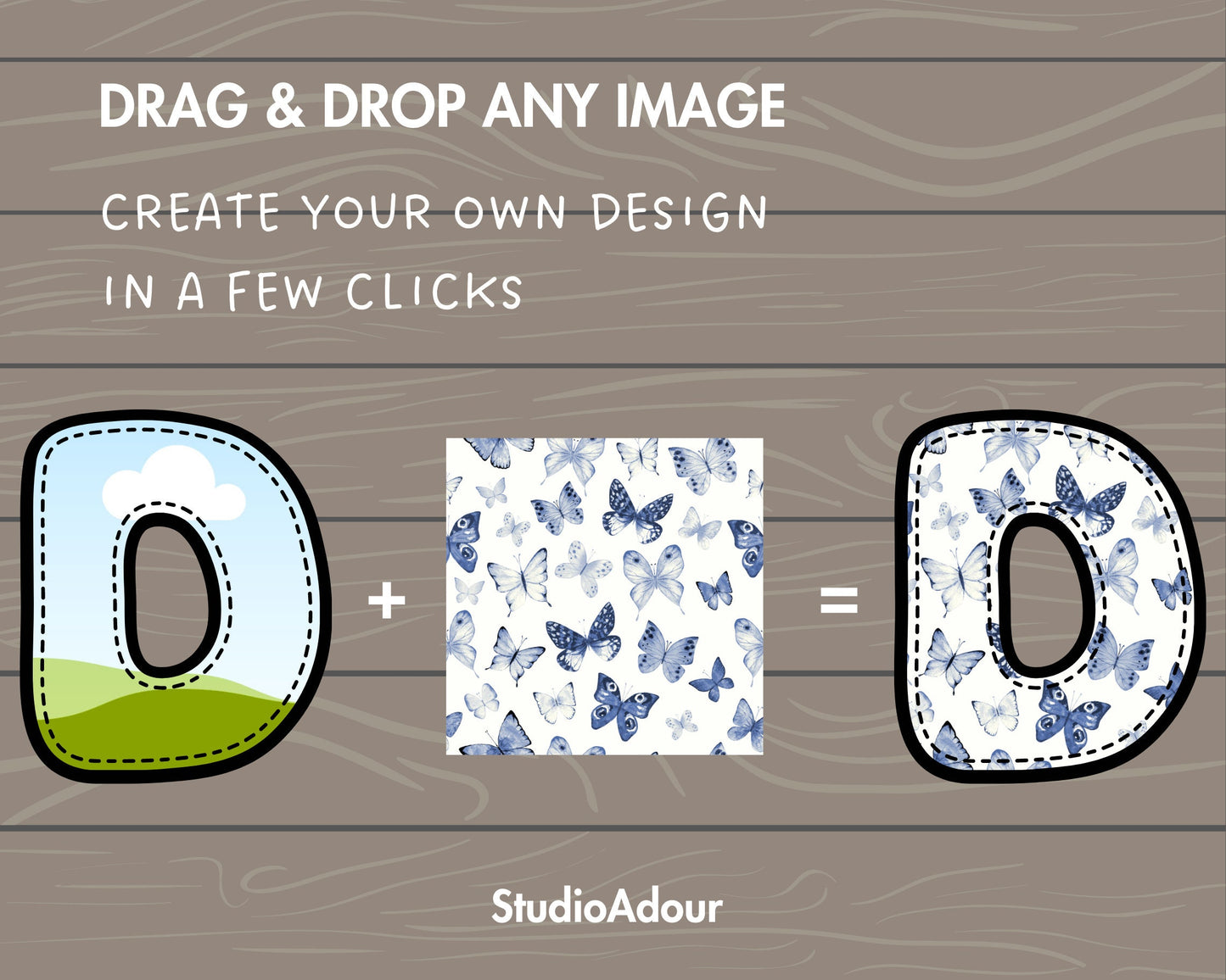 Design Your Own Stiched Letters on Canva, Doodle Letters Canva Frames Bundle, Editable Canva Letters Template, Drag and Drop, Digital Stitch