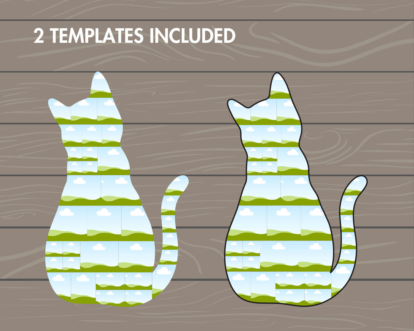 Design Your Own Cat Photo Collage Canva, Canva Frames Bundle, Drag and Drop Photo, DIY Picture Collage, Editable Collage Canva Template