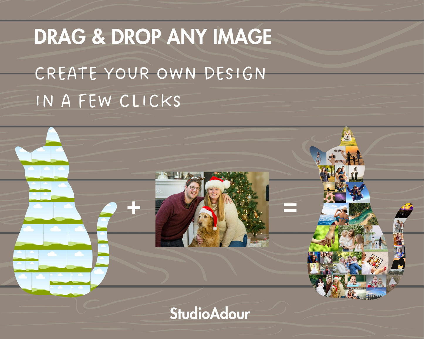 Design Your Own Cat Photo Collage Canva, Canva Frames Bundle, Drag and Drop Photo, DIY Picture Collage, Editable Collage Canva Template