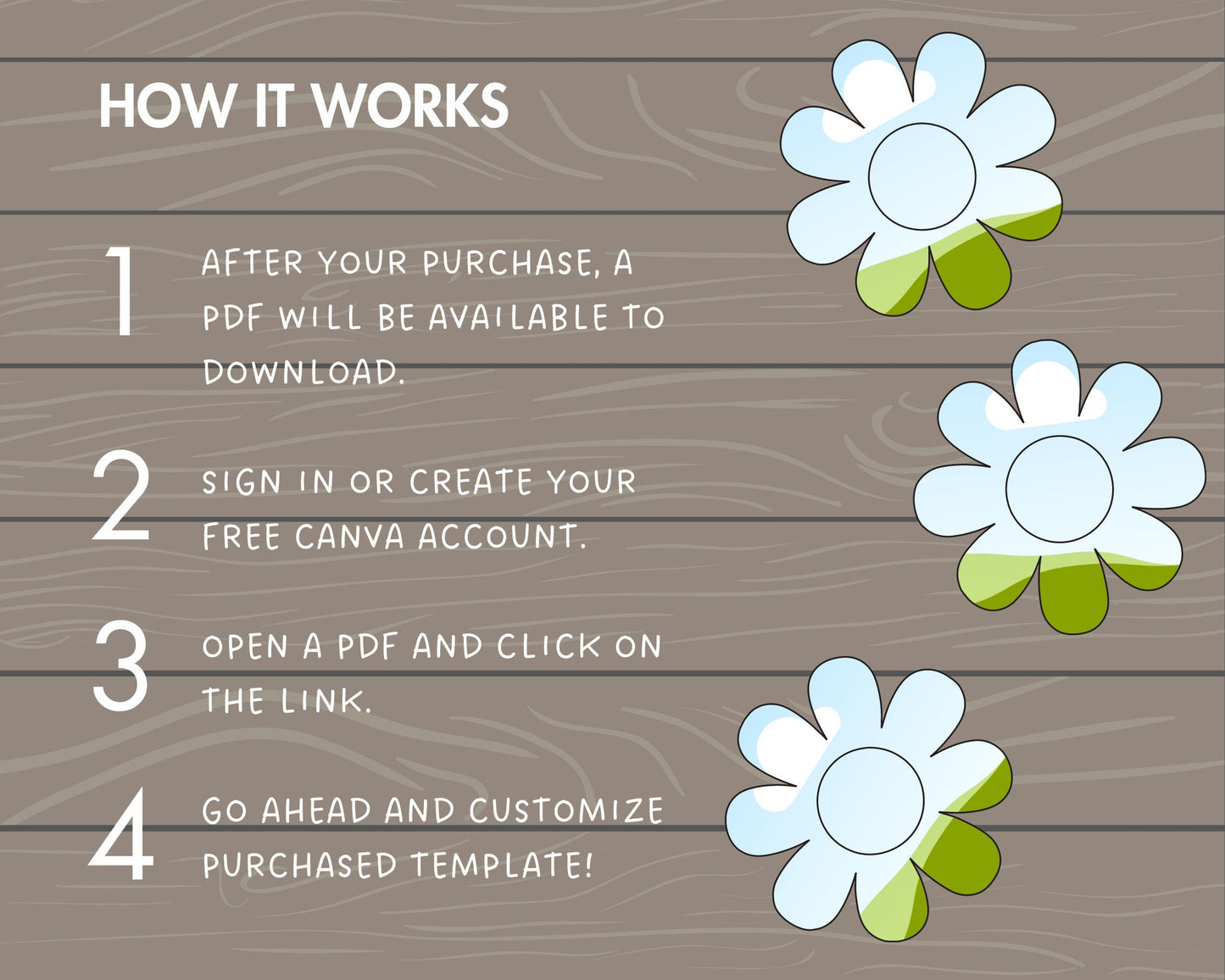 Design Your Own Daisy Flower, Simple Flower Canva Template, Easy Drag and Drop, Canva Frames Bundle, Flower Shapes, Daisy Silhouette