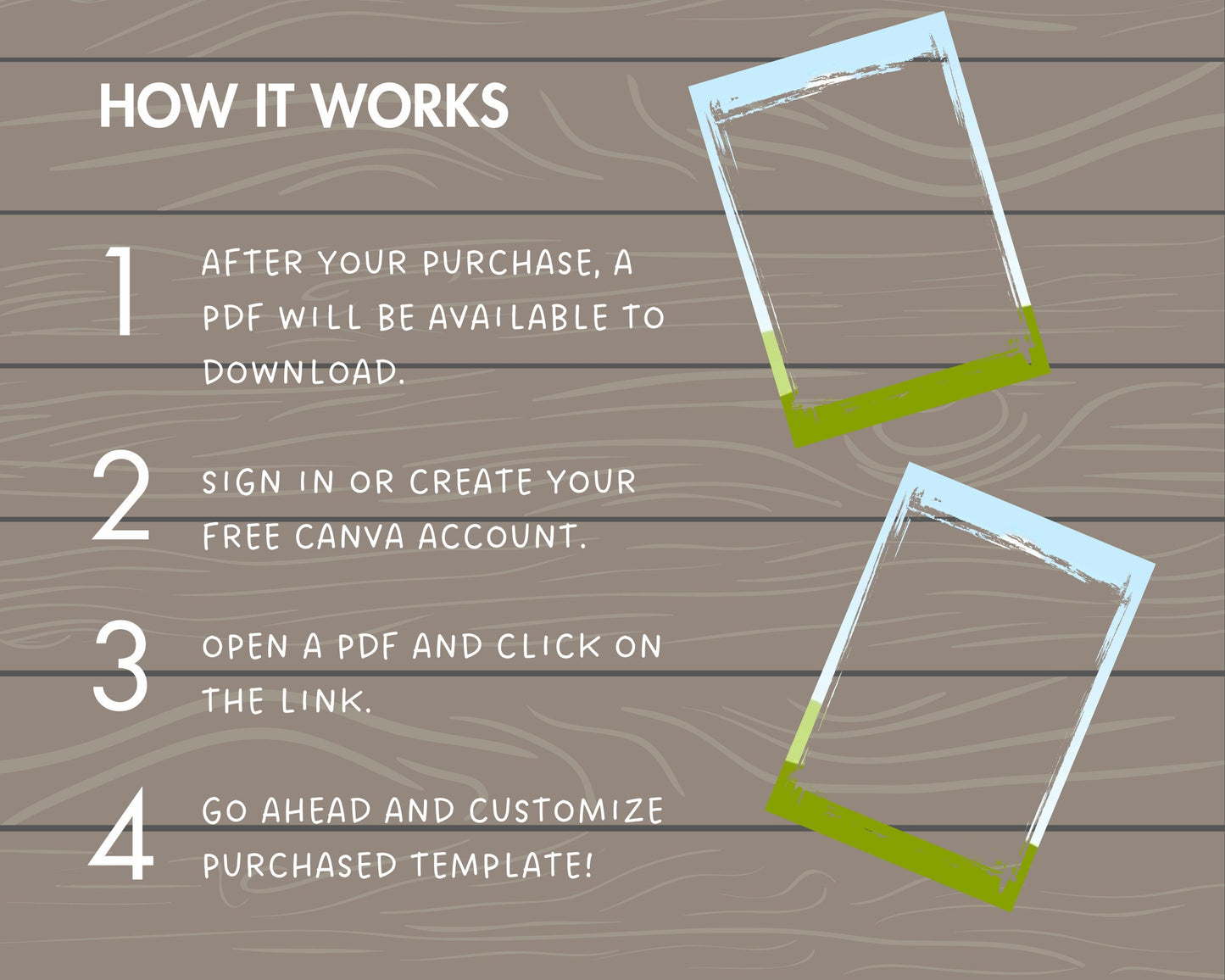 Design Your Own Grunge Edge Canva Frames, Grunge Border Canva Templates, Easy Drag and Drop, Weathered Border, Editable Aged Photo Frames