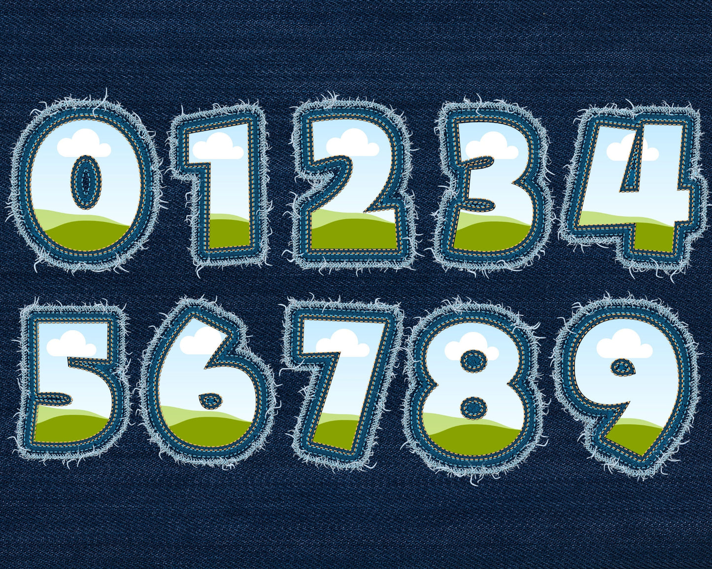 Digital Stitch Canva Alphabet, Faux Embroidery Canva Letters Template, Drag and Drop, Editable Patch Letters & Numbers, Canva Frames Bundle