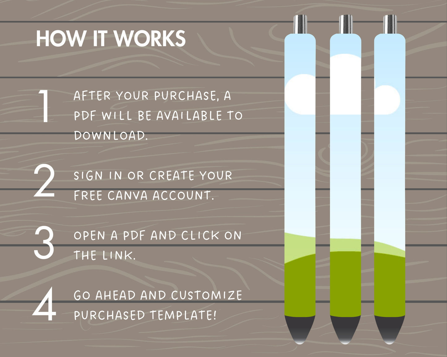 Full Wrap Small Pen Mockup, Epoxy Pen Canva Mockup, Easy Drag and Drop, Editable Pen Canva Template, Sublimation Pen Mockup, Seamless Design