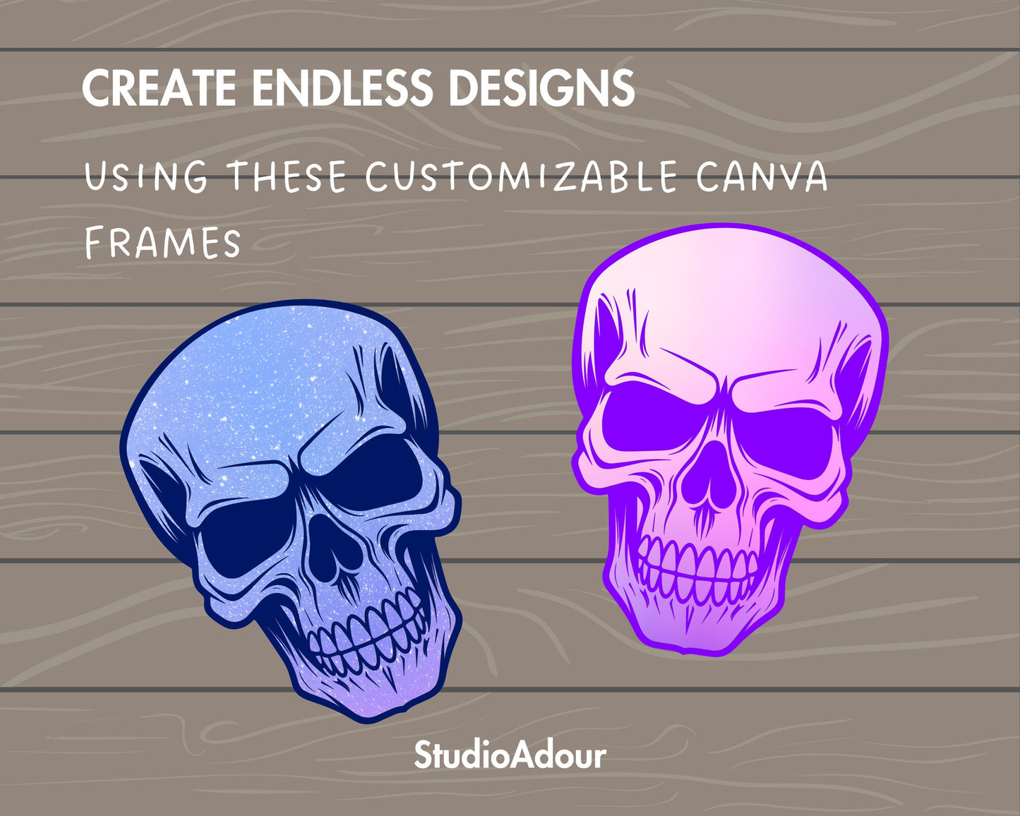 Design Your Own Skull Head on Canva, Editable Skull Canva Template, Drag and Drop Photo, Skull Clipart, Halloween Skull, Skull Bundle Canva