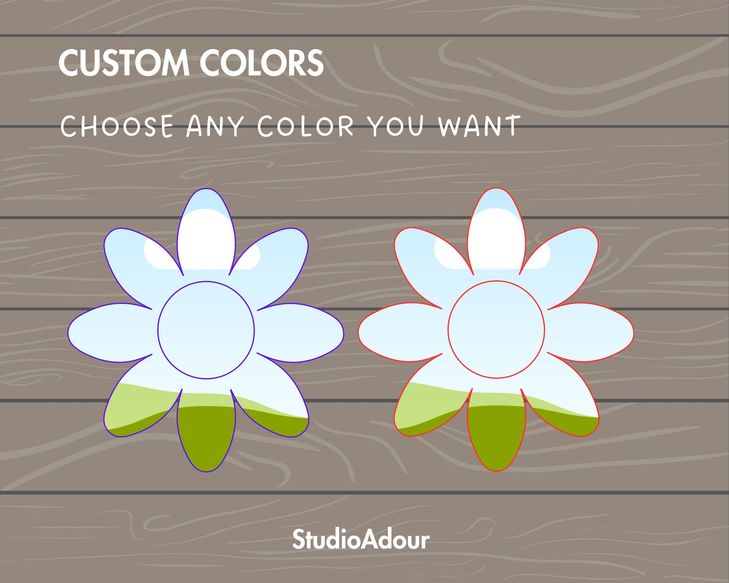 Design Your Own Daisy Flower, Simple Flower Canva Template, Easy Drag and Drop, Canva Frames Bundle, Flower Shapes, Daisy Silhouette