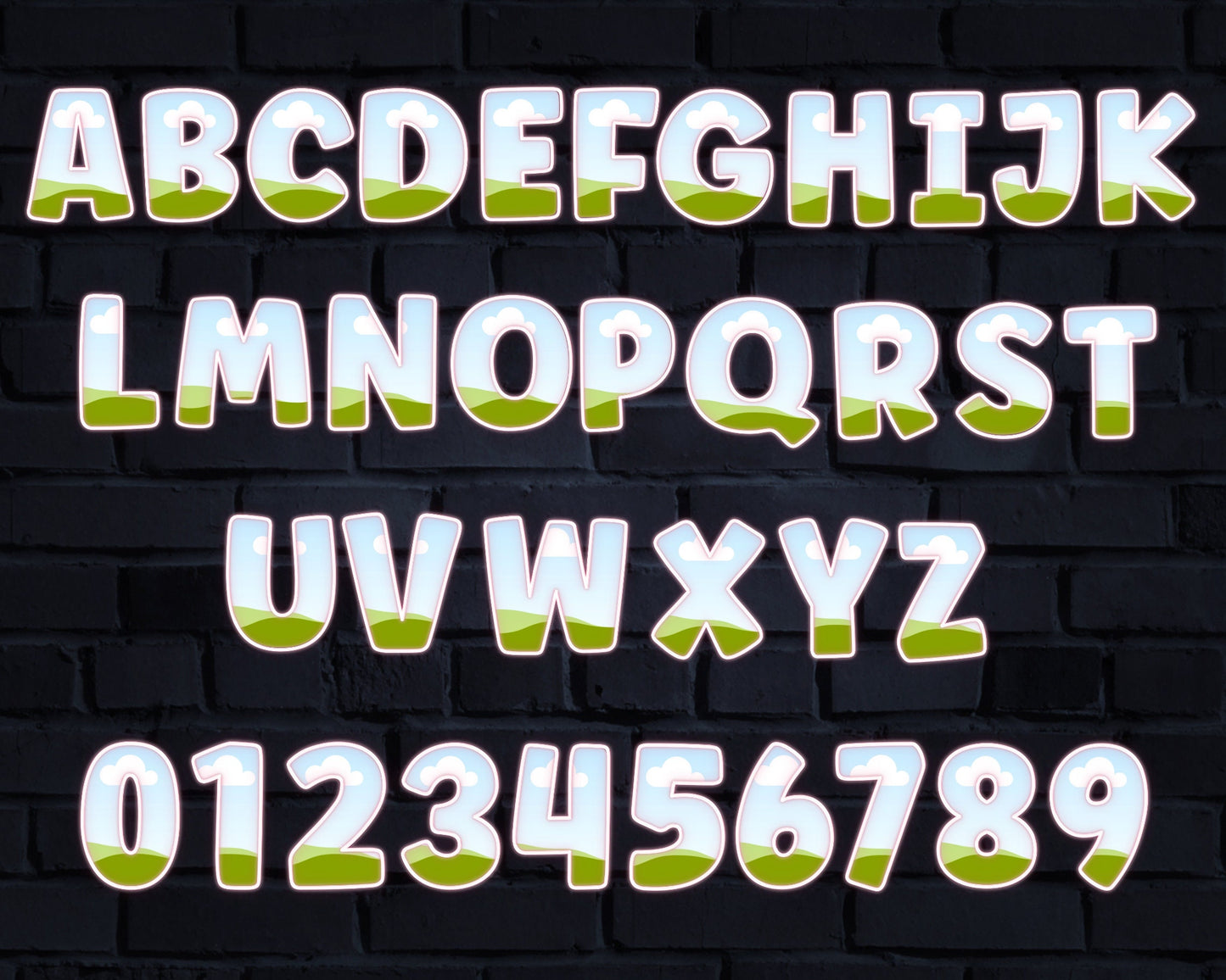 Design Your Own Neon Letters and Numbers, Neon Alphabet, Neon Canva Template, Drag and Drop, Neon Light Canva Letters, Editable DIY Letters