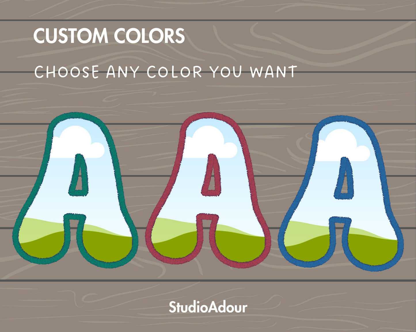 Design Your Own Faux Embroidery Letters, Retro Letters, Groovy Canva Letters, Stitch Alphabet Canva Template, Drag and Drop, Canva Frames