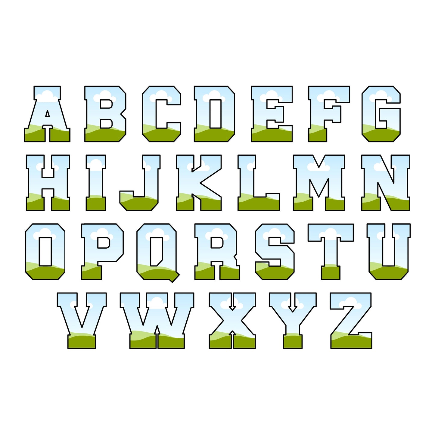 Design Your Own Varsity Letters, Varsity Alphabet Canva Template, Drag and Drop, College Letters & Numbers, School Canva Uppercase Letters