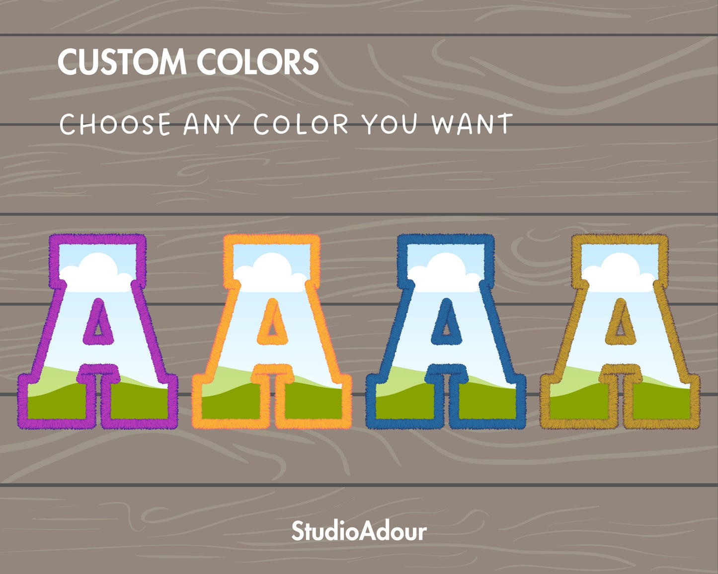 Design Your Own Varsity Letters and Numbers, Faux Embroidery Varsity Alphabet, Sport Canva Letters, Drag and Drop, DIY Applique Letters PNG
