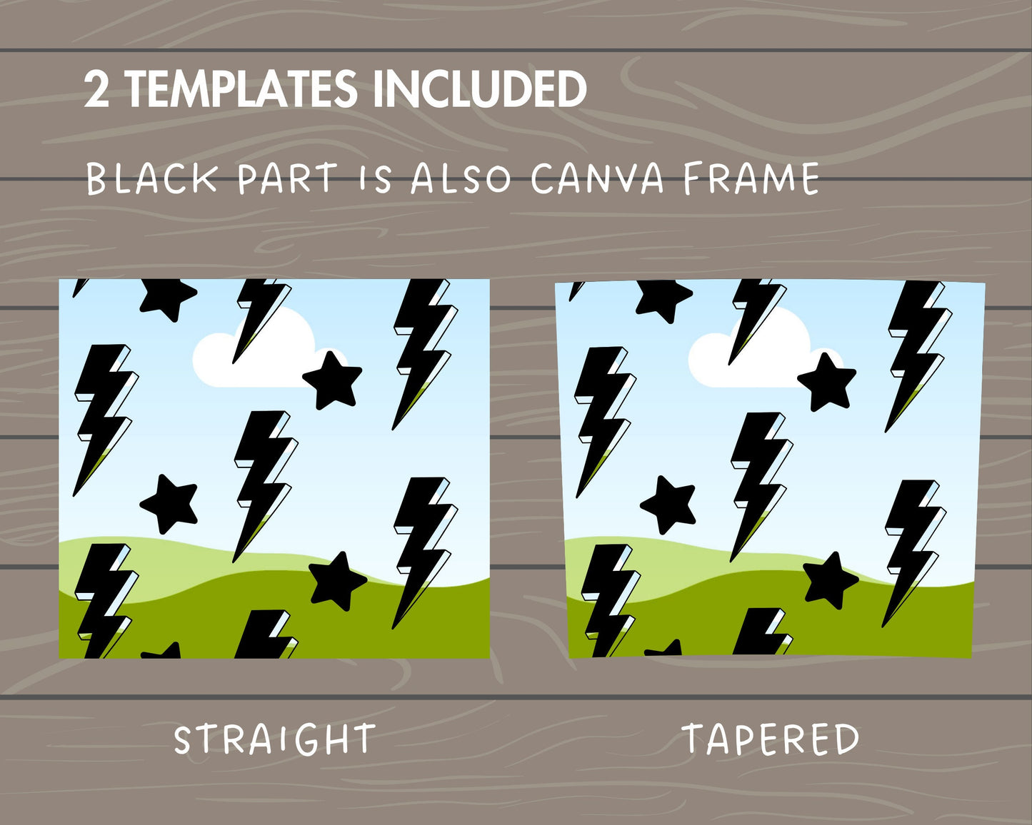 Design Your Own Lightning Bolt Tumbler Template, 20oz Skinny Tumbler Canva Template, Drag and Drop Photo, Burst Template, Tumbler Wrap