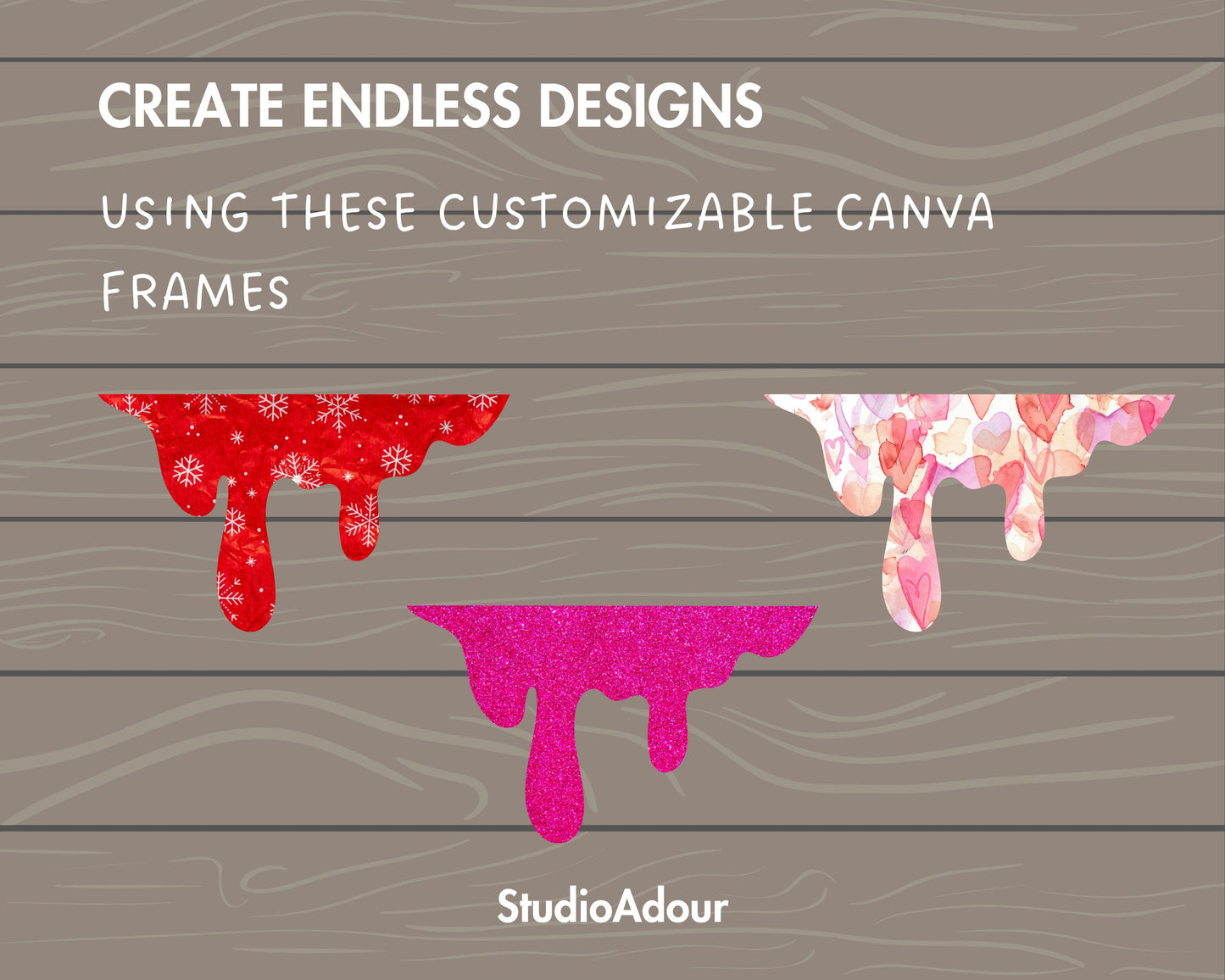 Design Your Own Dripping Borders, Dripping Paint Template, Drag and Drop Canva Frames, Paint Drip Bundle, Paint Stroke, Drip Silhouette