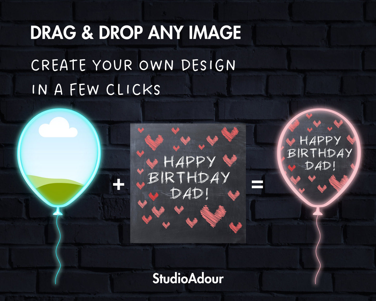 Design Your Own Neon Birthday Clipart Bundle, Happy Birthday Canva Template, Canva Frames Bundle, Easy Drag and Drop, Glowing Party Elements