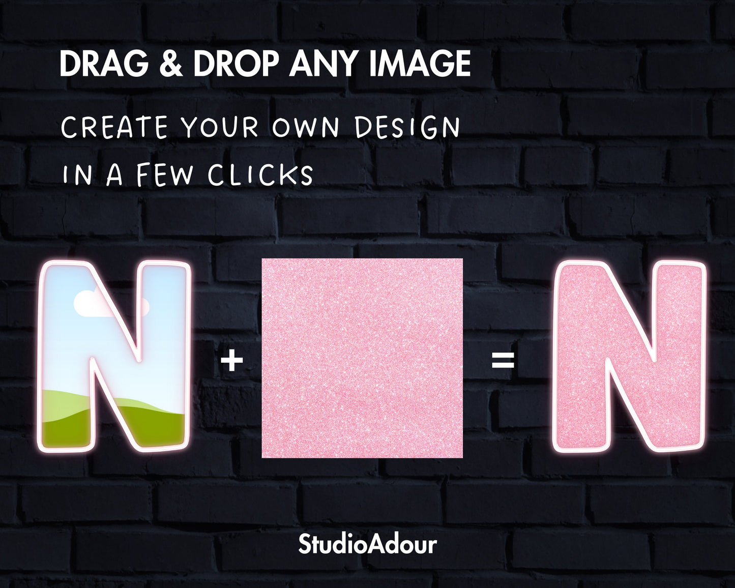 Design Your Own Neon Letters and Numbers, Neon Alphabet, Neon Canva Template, Drag and Drop, Neon Light Canva Letters, Editable DIY Letters