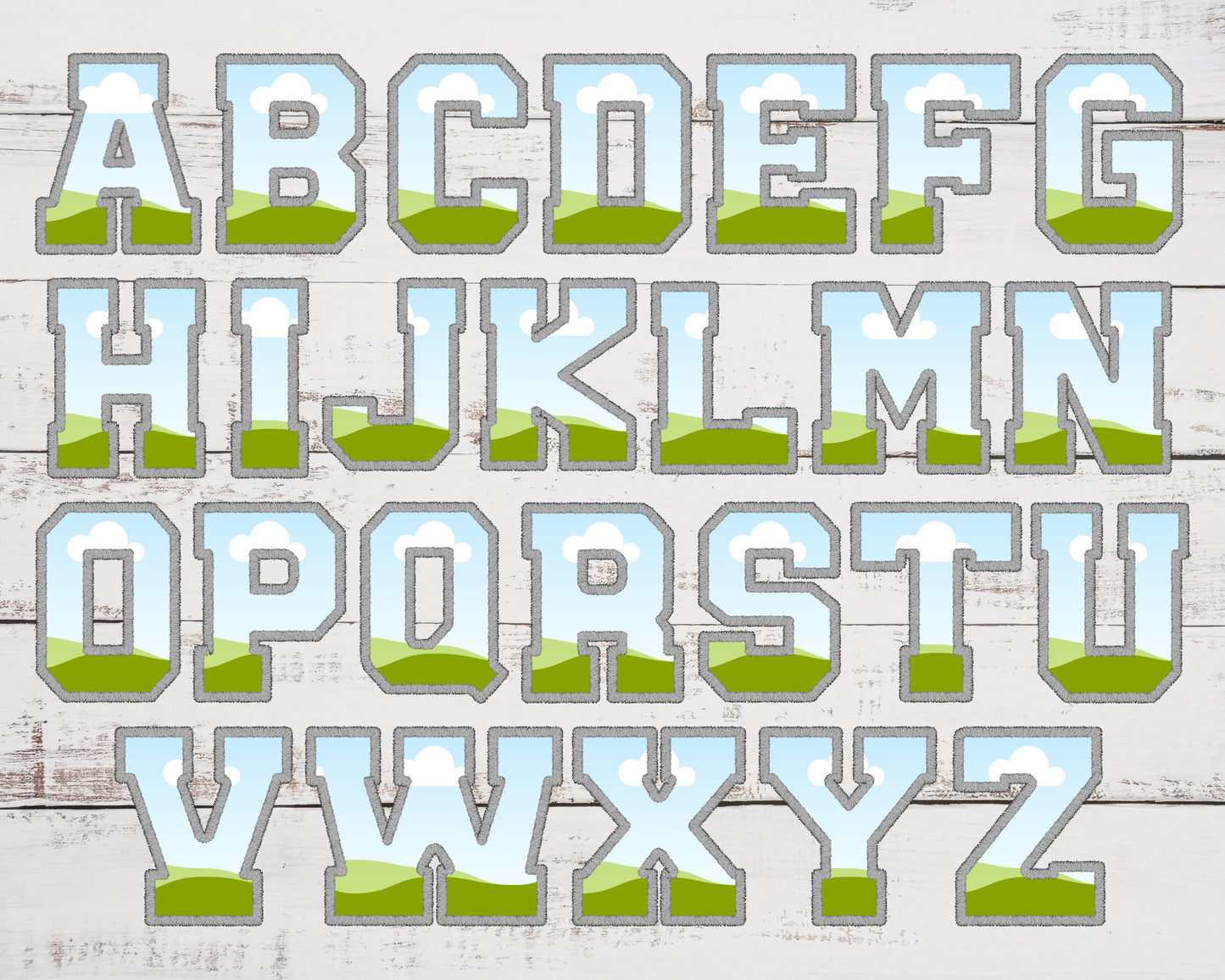 Design Your Own Varsity Letters and Numbers, Faux Embroidery Varsity Alphabet, Sport Canva Letters, Drag and Drop, DIY Applique Letters PNG