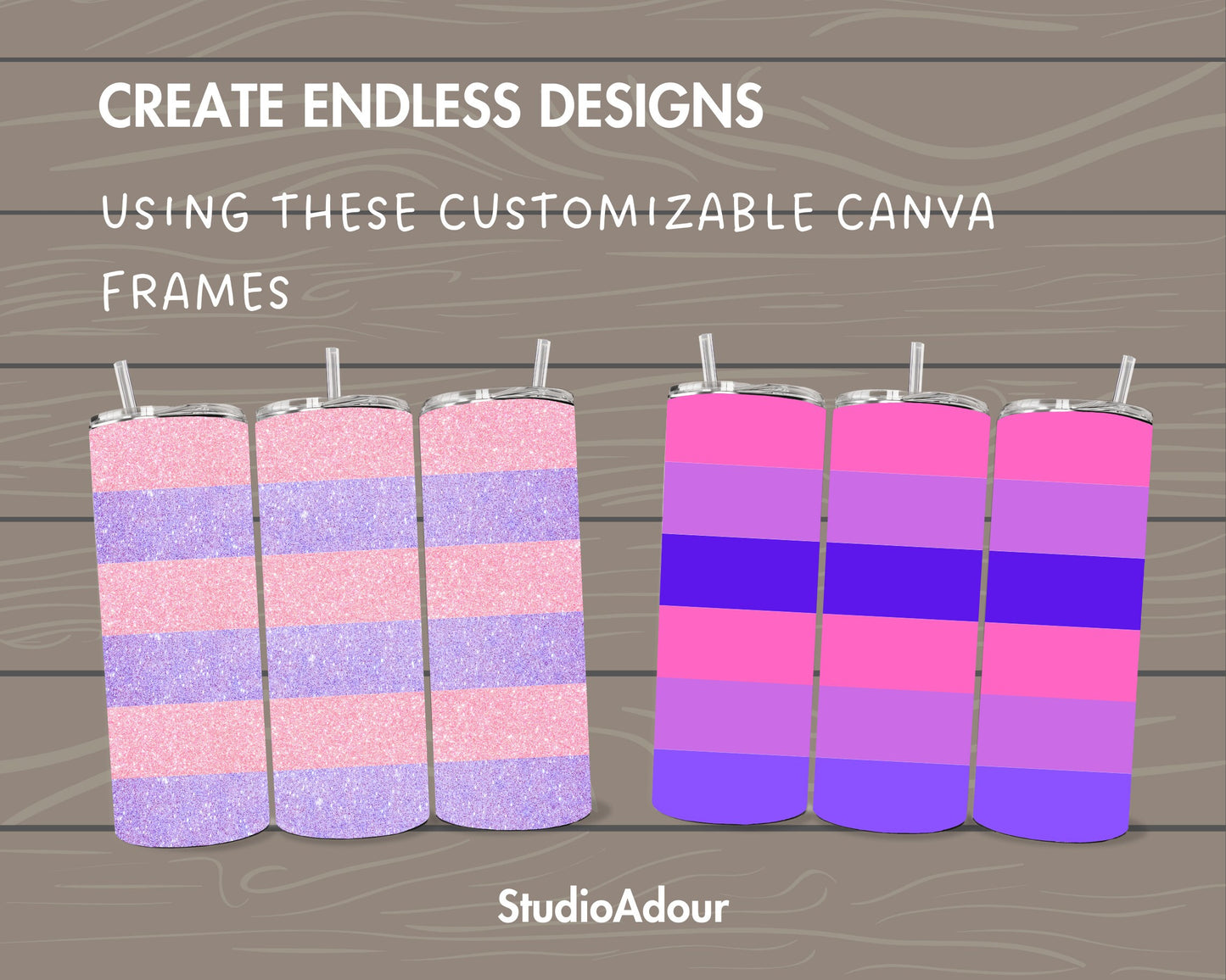Stripped Tumbler Editable Canva Template, Seamless 20oz Skinny Tumbler Wrap, Drag and Drop, Burst Tumbler Template, DIY Canva Tumbler Wrap