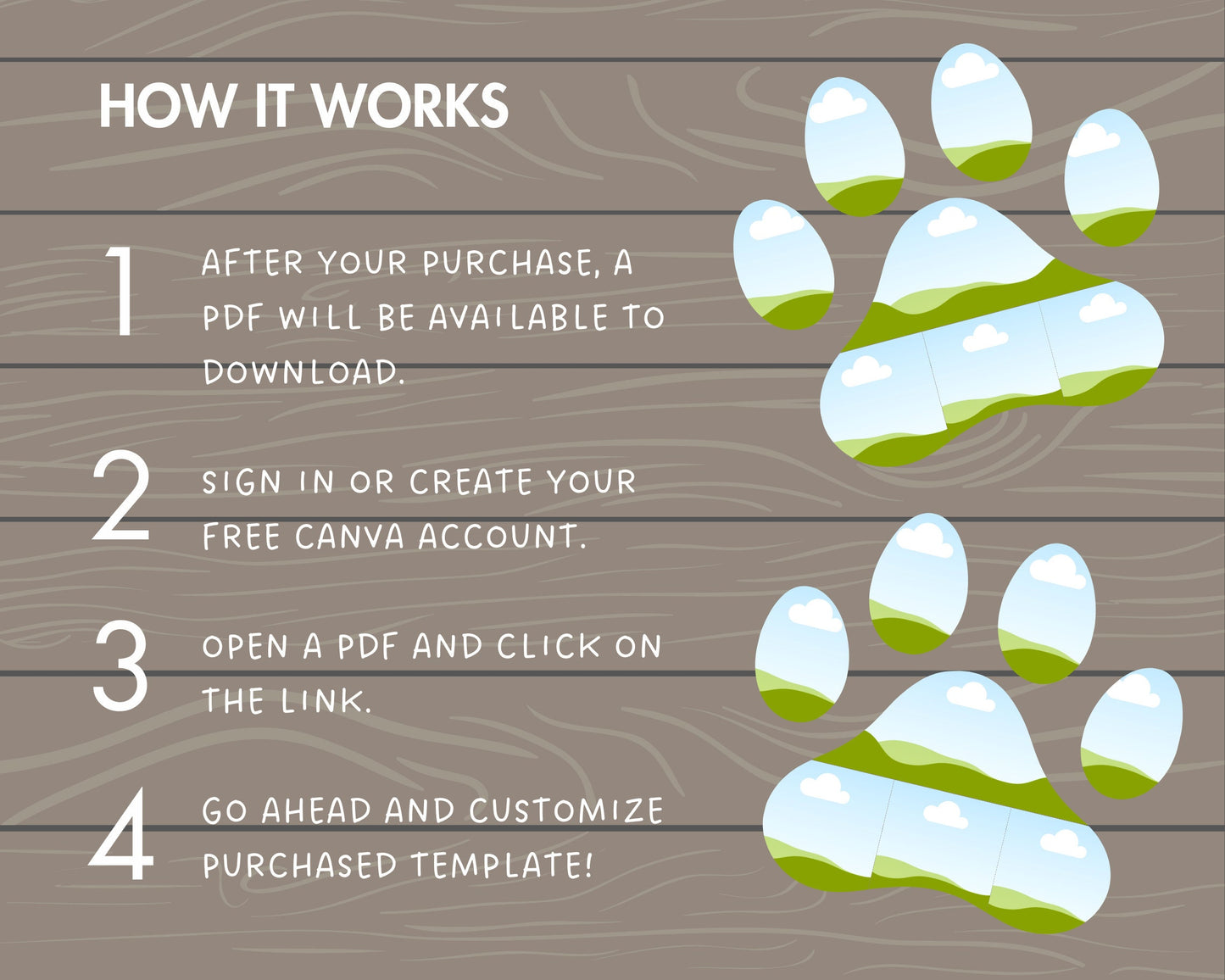 Design Your Own Dog Photo Collage in Canva, Editable Collage Canva Template, Drag and Drop Photo, Dog Canva Frames, DIY Paw Collage, Animal