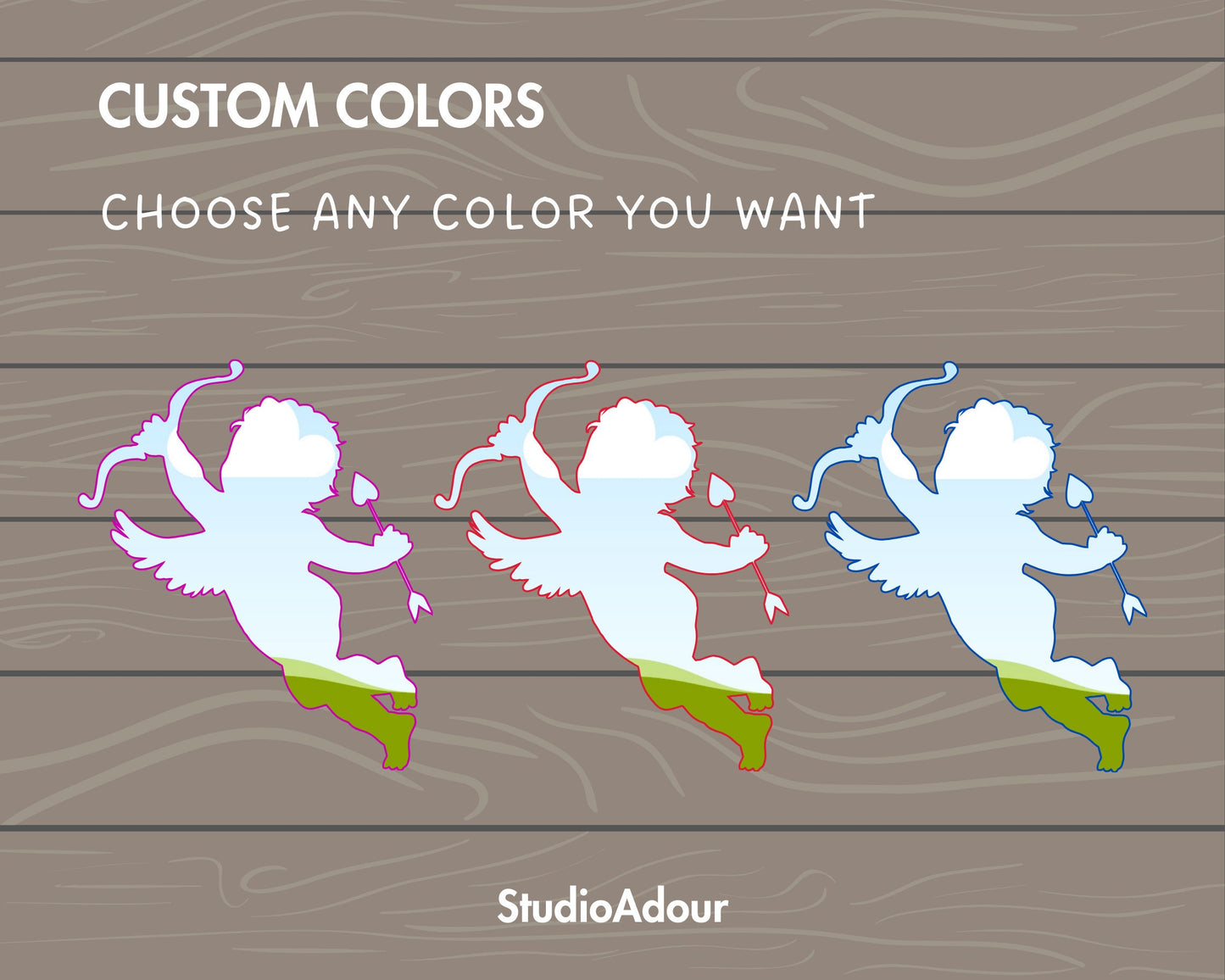 Design Your Own Cupid on Canva, Angel with Bow Canva Template, Drag and Drop Canva Frames, Valetine's Day, Baby Angel, Heart Canva Frames